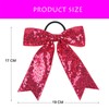 ZOONAI 2Pcs Women Teen Girls Sequins Hair Bows Elastic Ribbon