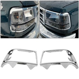BURANIFUSION Chrome Headlights Headlamp Trim Bezel Set for Ford for Bronco 92-96 for F150 92-96 for F250 92-97 for F350 92-97 for F450 SuperDuty 97 1992-1996 1992-1996 1992-1997 1992-1997 WEF1648