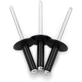 60pcs Black Large Flange Blind Rivets, Aluminum,Flange Diameter 5/8" (16 mm),Pop Rivets Assortment Kit Blind Rivet,3/16" x 3/4" Inch,Grip Range(13-16mm)