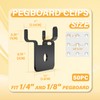 50 PC Prong Metal Pegboard Hooks Black