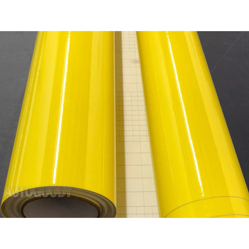 AUTOGOODY 120" x 60" Super Gloss Yellow Vinyl Film Wrap
