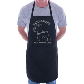 Print4U Schnauzer Dog Lovers Gift BBQ Cooking Funny Novelty Apron Black