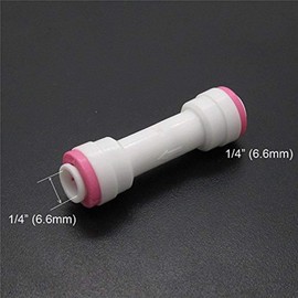 Lemoy 1/4" Tube Push Fit Straight Quick Connect Check Valve for RO Water Reverse Osmosis System (Pack of 5) (5 Pack+2 Ball Valve)