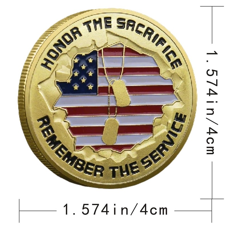 Hollycoin 5pcs Military Veteran Challenge Coins Set Bulk