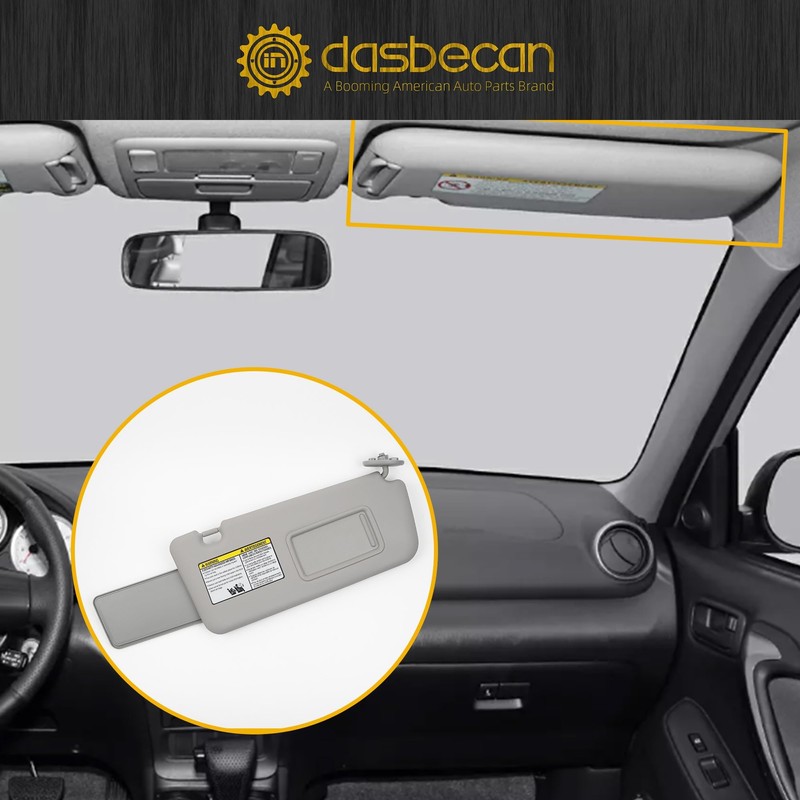 Dasbecan Right Passenger Side Sun Visor Compatible with Toyota RAV4