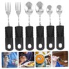 SHOWERORO 2 Sets Adaptive Utensils for Elderly Shaking Cutlery with