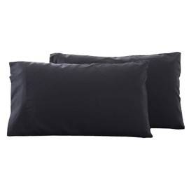 Microfiber Queen Bed Pillowcases 2 Pack, Super Soft Bed Pillow Covers Envelope Closure, Wrinkle, Fade and Stain Resistant, 20x30, Black