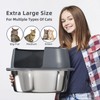Booche Round High-Sided Stainless Steel Cat Litter Box,Stainless Steel Litter