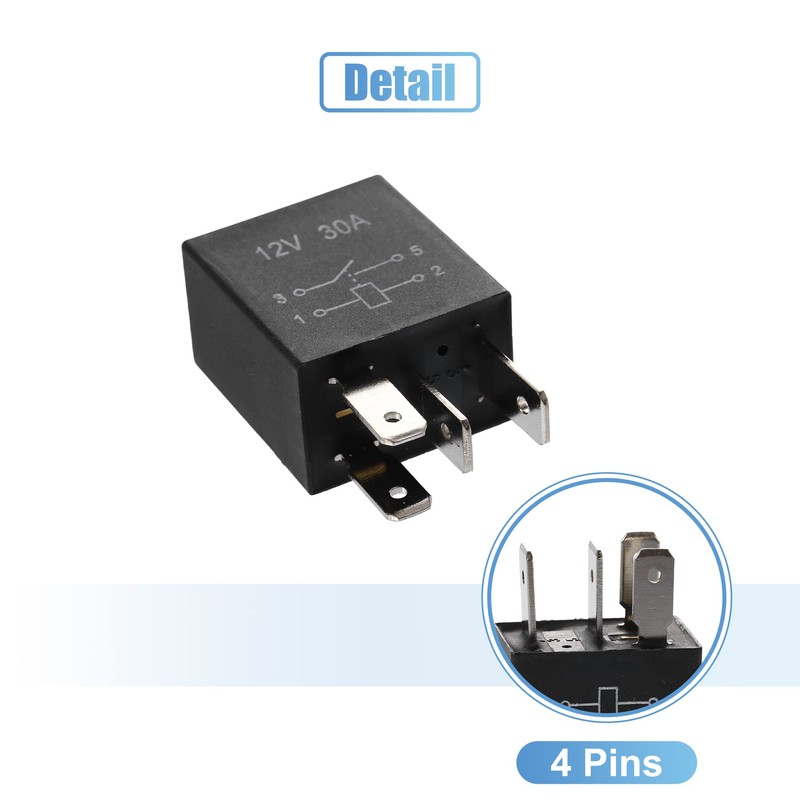 X AUTOHAUX 4 Pcs DC 12V 30A SPDT Automotive Relay