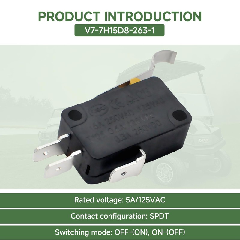 Anvpkun (2-Pack) Micro Switch SNAP Action V7-7H15D8-263-1 /E2AU with Roller