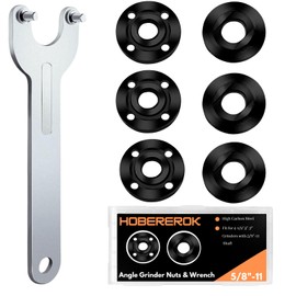HOBEREROK 7PCS Angle Grinder Nut & Wrench Kit – 5/8-11 Thread Compatible with Dewalt, Milwaukee, Makita, Ryobi & Bosch 4.5"/5"/7" Grinders – Nut Removal & Wheel/Disc Replacement Tool