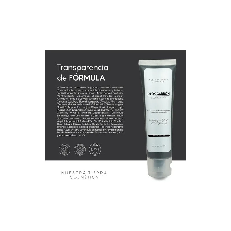 Mascarilla Facial Dtox Carbón Activado Regaliz 100grs Tipo de piel