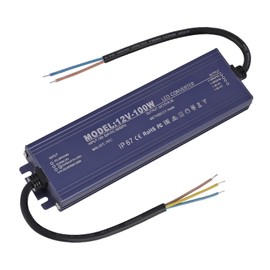 12V LED Driver IP67 Waterproof 12V 8.3A 100W Power Supply Transformer 100~264V AC to 12Volt DC Low Voltage Output,Ultra Thin Constant Voltage LED Power Adapter for Outdoor Light,Computer Project,CCTV