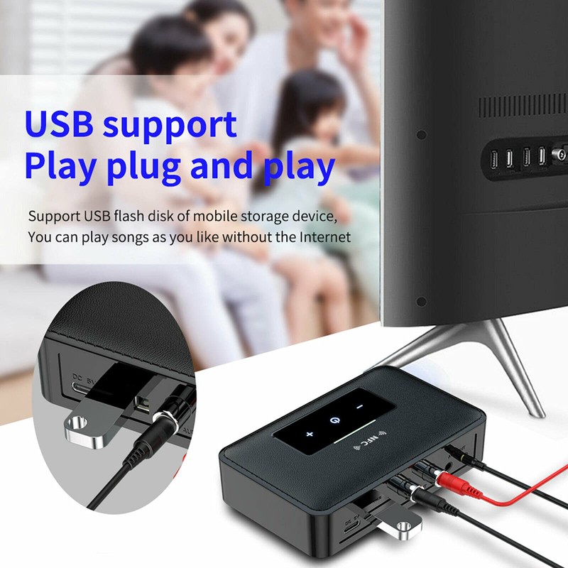 ELASO Bluetooth 5.0 Transmitter Receiver HiFi Wireless 3.5mm AUX NFC
