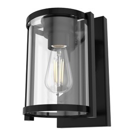 Hunter - Astwood 1-Light Matte Black, Small Sconce Light, Dimmable, Caged Style, for Bedrooms, Kitchens, Foyers, Bathrooms - 19125