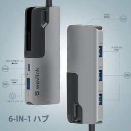 WAVLINK USB-C 6-in-1 Docking Station PowerDelivery/87W Output HDMI/4K@30Hz, 4 USB 3.0 Port USB Hub Type C Docking Station for Windows 7/8/10/11, Mac OS X 10.11 or later, Chrome OS/Linux