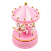 Tiardey Pink Classic Carousel Music Box Rotating Music Box Light