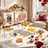 EI 3-Tier Rectangle Plate Set with Metal Stand,23.43 * 12.4