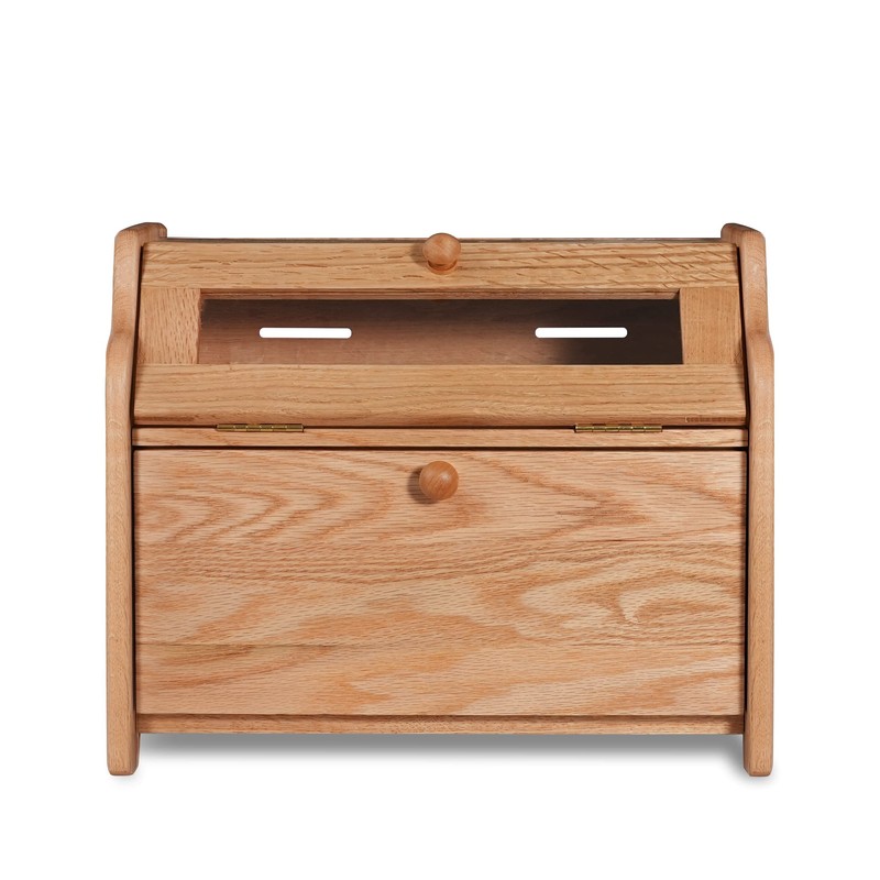 CONSDAN Bread Box, Solid Wood Oak Bread Box for Kitchen