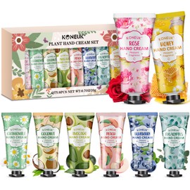 KONEUK 8 Pack Hand Cream Gifts Set For Women, Mini Hand Lotion Travel Size for Dry Cracked Hands, Gifts for Women, Bulk Hand Cream for Baby Shower Party Favors and Bridal Shower Gifts