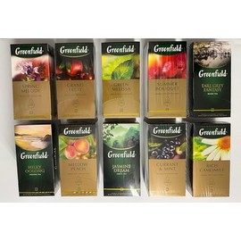 Green field Assorted Tea Collection – 10 Flavors x 25 Tea Bags (250 total) – Premium Herbal, Black & Green Teas – Packaged by Unipromax