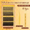 320PCS Lash Clusters 30+40+50+60D Lash Extension Kit Mixed Length 10-16mm,