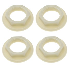 SING F LTD 4Pcs Sink Tap Back Nut 3/4" BSP Plastic Back Nuts Accessories for Bathroom Basin Taps Mixers Round Faced Flanged Back Nuts Home Tools White