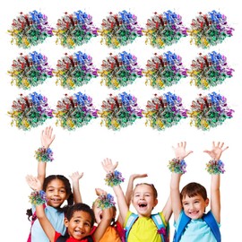 siawadeky Hand Free Pom Poms, Mixed Colors, Set of 20, Cute Cheer Pom Poms, Glitter, Plated, Cheer Pom Poms, Colorful Cheer Pom Poms, Wristbands, Popular, Dance Accessories, Sports Events, School