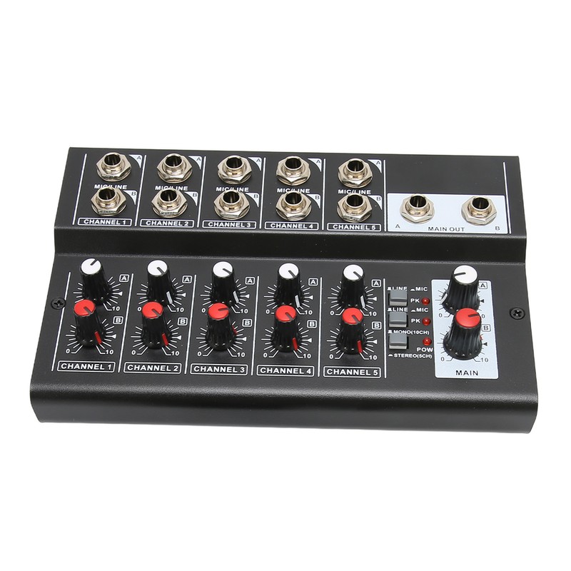 10 Channel Mixer Low Noise Stereo Line Mixer with 2