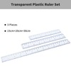 Viaky Transparent Plastic Ruler Set, 3 Pieces 15cm+20cm+30cm Measuring &