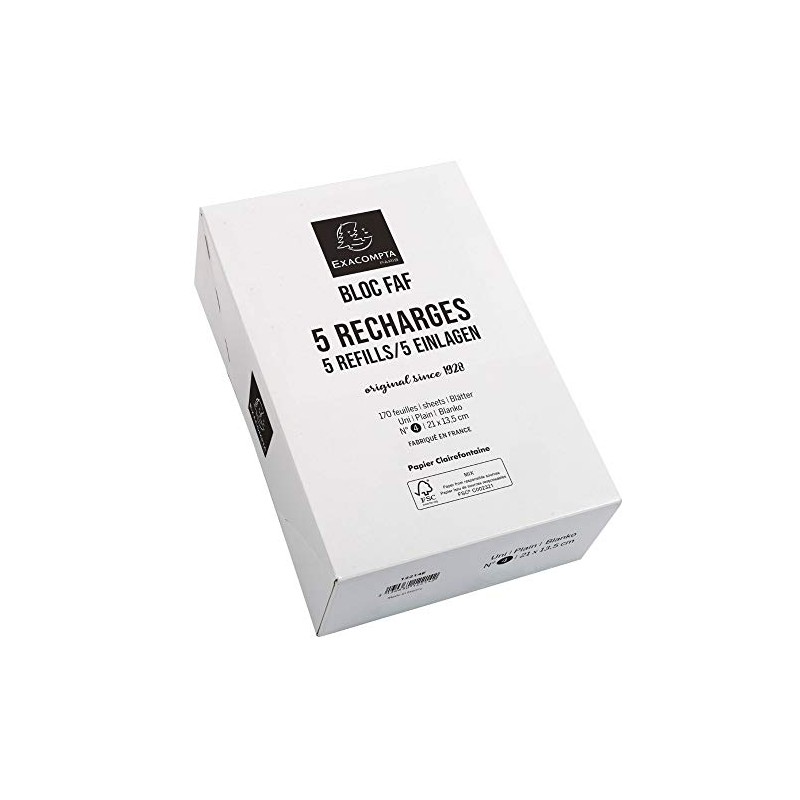 Exacompta 12214E Pack of 5 inlays for FAF writing pad,