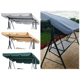 Adjustable Replacement Canopy for 2 & 3 Seater Garden Swing Seat, Hammock Cover for Garden Furniture, Outdoor Swing Chair Canopy for Patio, Porch, and Garden Swing Set (194cm x 112cm, Green)