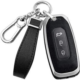 Funda inteligente de 3 botones para Ford Territory accesorios con llaveros, aleación de piel sintética, material para llavero