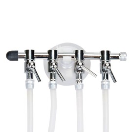 BornFeel Aquarium Air Flow Control Valve Lever 13 in 1 Kit 4-Way Air Pump Splitter & 8 Non-Return Check Valves & 4 Suction Cups for Fish Tank Pond