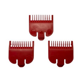 (3 Pack) (1/8") Hair Clipper Guards No.1 Cutting Guides Compatible with Most Wahl Clipper, Red