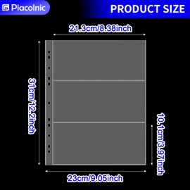 20 Sheets 3 Pockets Currency Collection Sleeves, Paper Money Collection Supplies Pages, Bill Banknotes Protector Pages for Collectors Clear Currency Display Sleeves Banknotes Protector Pages