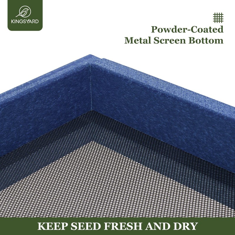 Kingsyard Platform Mealworm Bird Feeder for Outside, Recycled Plastic Hanging