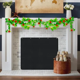 Magnet Fireplace Cover, Fireplace Draft Blocker, Fireplace Blanket for Heat Loss, Fireplace Flue Blocker, Fireplace Cold Air Blocker, Fireplace Draft Cover for Inside Fireplace, Black(36" W x 34" H)