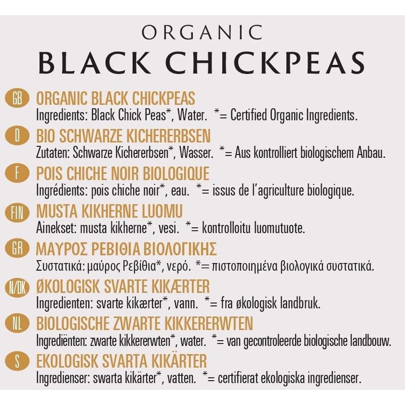 Biona Black Chick Peas Organic - Pack of 1