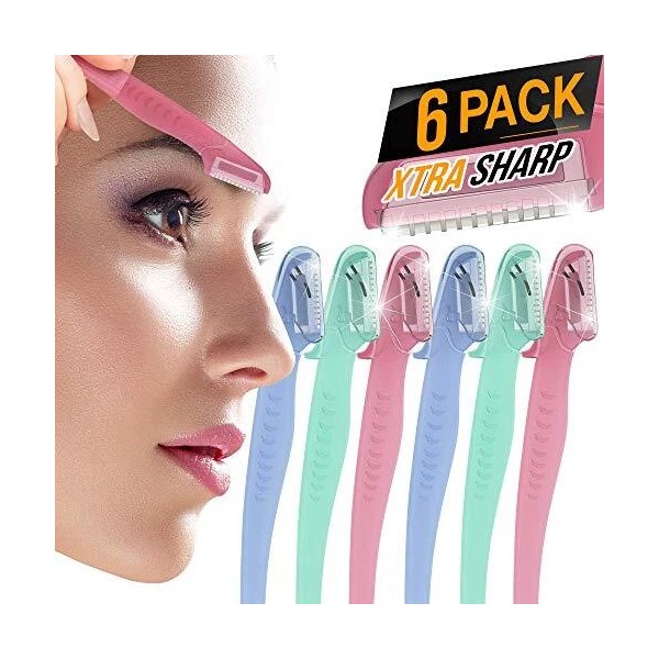 Nylea 6 Pack Eyebrow Razor, Facial Shave Shaver with Precision