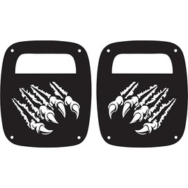 JeepTails Claw Tail lamp Light Covers Compatible with Jeep CJ or YJ and TJ Wranglers Black Set of 2