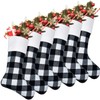 Senneny 6 Pack Christmas Stockings- 18 Inch Black White Buffalo