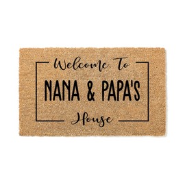 WoodByStu Nana, Grandpa, Coir, Welcome Mat, Door Mat, Papa, Housewarming, Custom Doormat Gift for Big Mama Lala Grandparent Gift, Grandparents Doormat, Closing Gift, Grandma, House Warming 1841