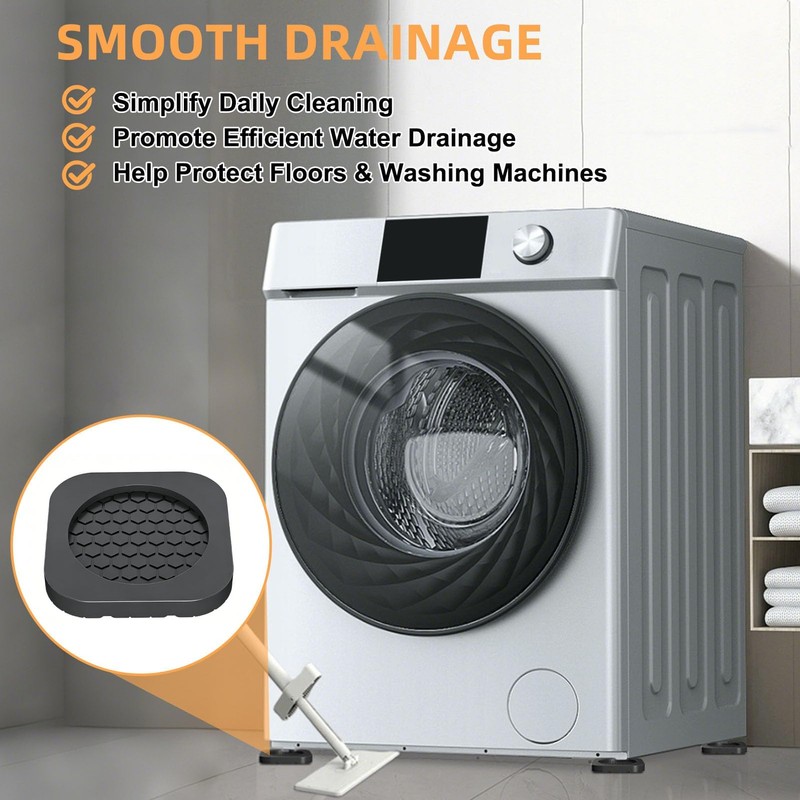 4 PCS Anti Vibration Pads for Washing Machine, Black Non