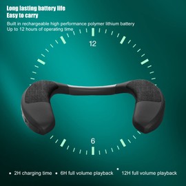 Neckband Speaker Wireless Wearable Speaker with Hands-free Calling, Stereo Sound and Memory Card Support, for Home, Outdoor, Sports, and Travel