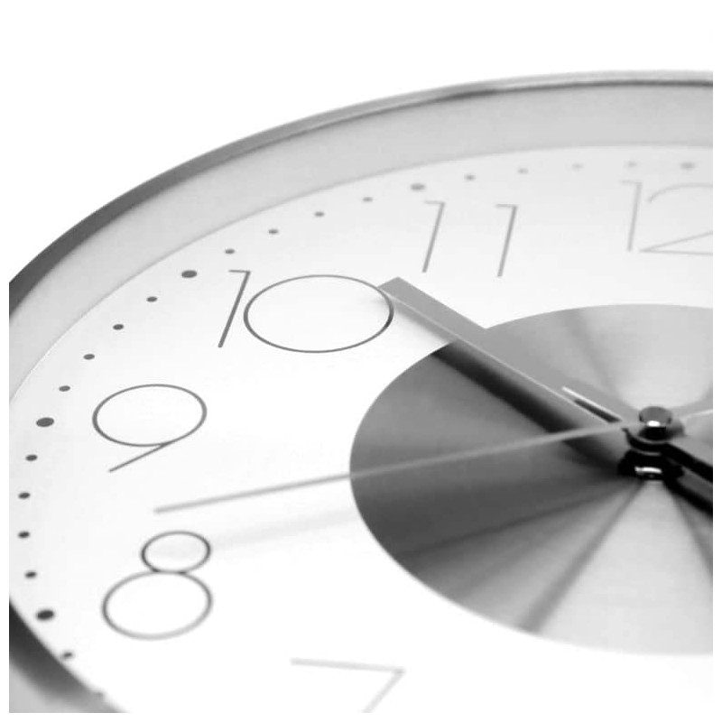 K&L Wall Art Silver Wall Clock 30 cm Diameter No