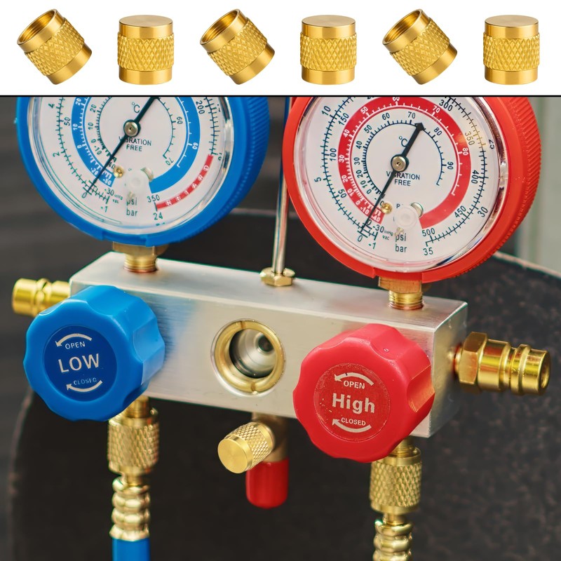 1/4" Flare Caps, 10 Pcs Brass Compression Cap Stop Valve