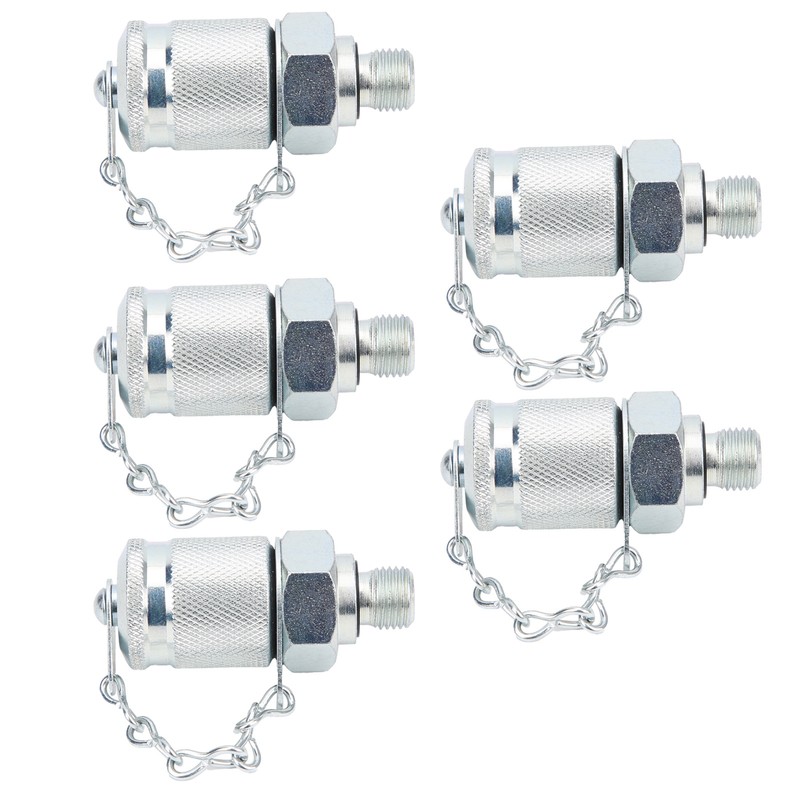 5Pcs Hydraulic Testing Adapter Thread Test Coupling Connectors Pressure Measuring