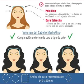 Taicols 4 Diademas Mujer cuadradas Diadema para Invisible, diademas niña, Diadema para sol, diademas cuadradas para mujer, para pelo Grueso y rizado (2 Negro +2 Marrón)