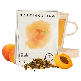 Tastings Tea Apricot Oolong Loose Leaf, 2.55 oz | Smooth & Juicy Blend from Fujian Province China | Medium Caffeine | Naturally Sweet & Elevating | Small Batch & Sustainably Sourced | Resealable Pouch